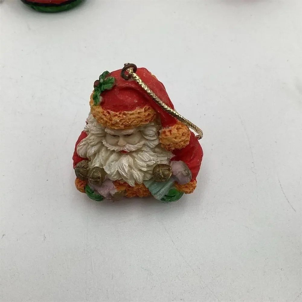 Set of 5 Vintage Santa Claus Christmas‎ Ornaments Multicolor 2”